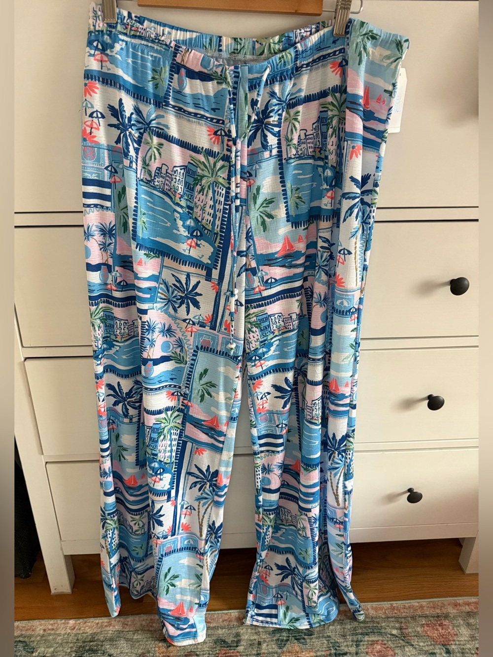Time and Tru Tropical Print Coverup/Vacation Pants XL 16/18 NWT